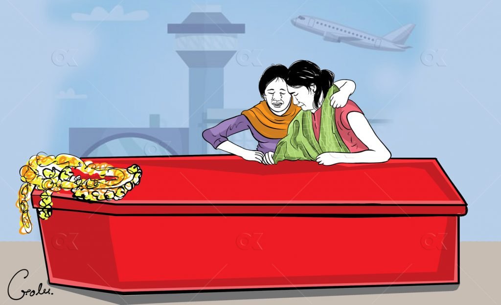 एक महिनामा विदेशबाट १७४ नेपाली कफिनमा फर्किए